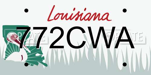 772CWA Louisiana License Plate