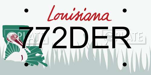 772DER Louisiana License Plate