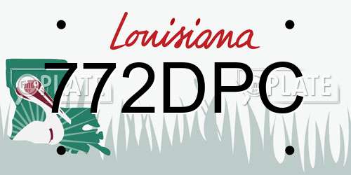 772DPC Louisiana License Plate