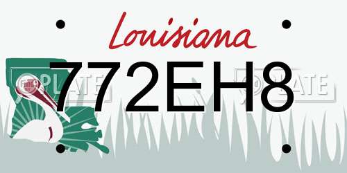 772EH8 Louisiana License Plate
