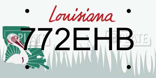 772EHB Louisiana License Plate