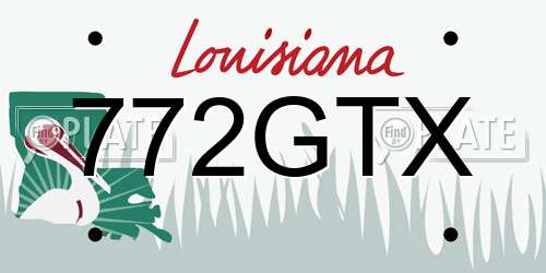 772GTX Louisiana License Plate
