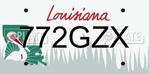 772GZX Louisiana License Plate