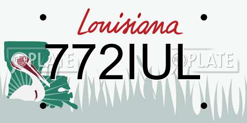772IUL Louisiana License Plate