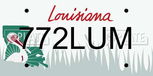 772LUM Louisiana License Plate