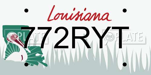772RYT Louisiana License Plate