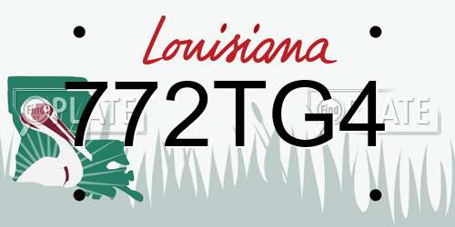 772TG4 Louisiana License Plate