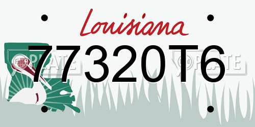 77320T6 Louisiana License Plate