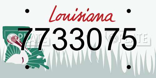 7733075 Louisiana License Plate