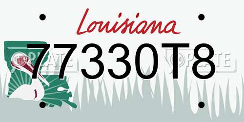 77330T8 Louisiana License Plate