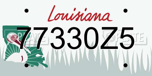 77330Z5 Louisiana License Plate