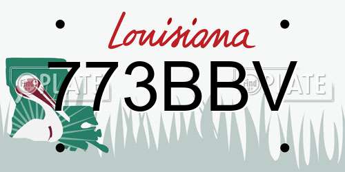 773BBV Louisiana License Plate