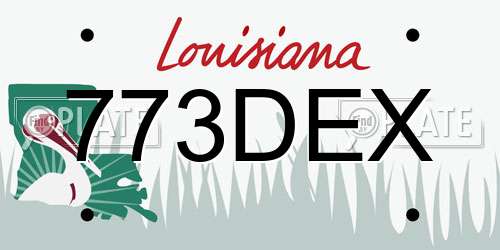 773DEX Louisiana License Plate