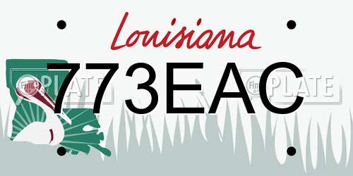 773EAC Louisiana License Plate