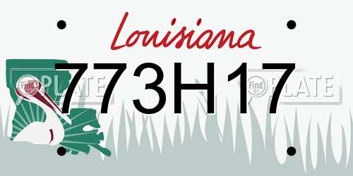 773H17 Louisiana License Plate