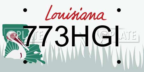 773HGI Louisiana License Plate