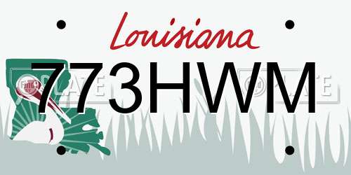 773HWM Louisiana License Plate