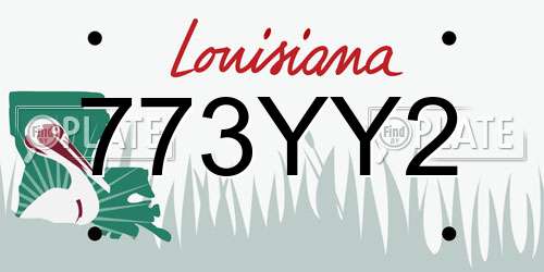 773YY2 Louisiana License Plate