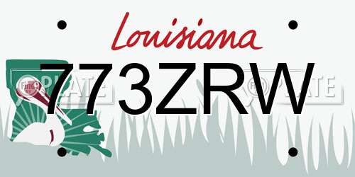 773ZRW Louisiana License Plate