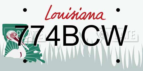 774BCW Louisiana License Plate