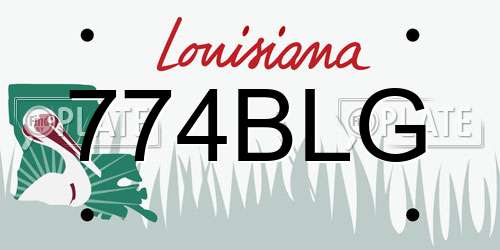 774BLG Louisiana License Plate