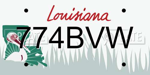 774BVW Louisiana License Plate