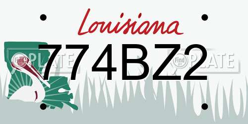 774BZ2 Louisiana License Plate