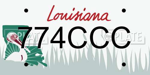 774CCC Louisiana License Plate