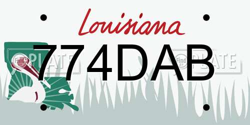 774DAB Louisiana License Plate