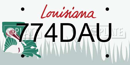 774DAU Louisiana License Plate