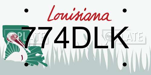 774DLK Louisiana License Plate