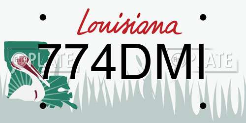 774DMI Louisiana License Plate
