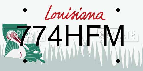 774HFM Louisiana License Plate