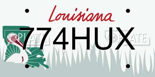 774HUX Louisiana License Plate