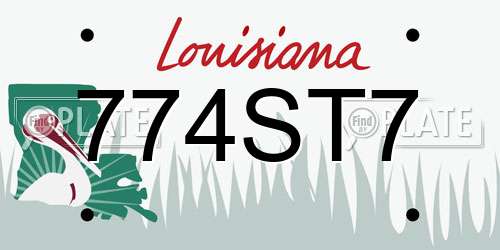 774ST7 Louisiana License Plate