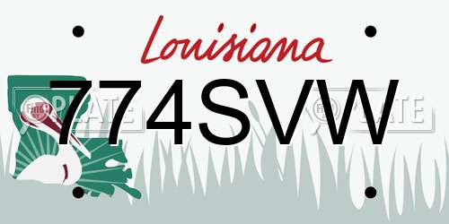 774SVW Louisiana License Plate