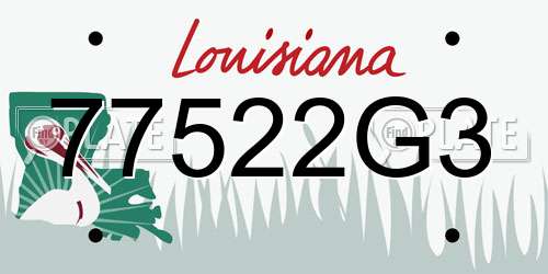 77522G3 Louisiana License Plate