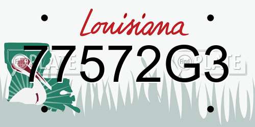 77572G3 Louisiana License Plate