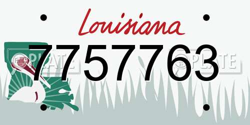 7757763 Louisiana License Plate