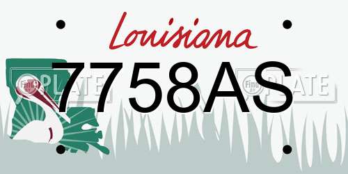 7758AS Louisiana License Plate