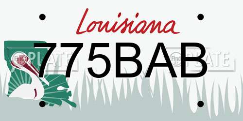 775BAB Louisiana License Plate