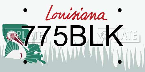 775BLK Louisiana License Plate