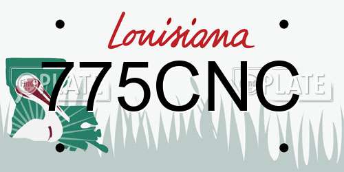 775CNC Louisiana License Plate
