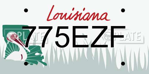 775EZF Louisiana License Plate