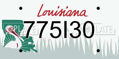 775I30 Louisiana License Plate