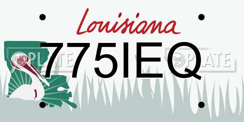 775IEQ Louisiana License Plate