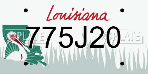 775J20 Louisiana License Plate