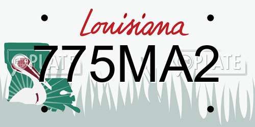 775MA2 Louisiana License Plate