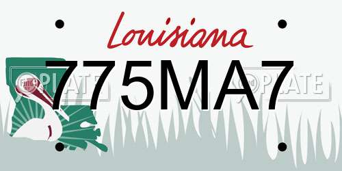 775MA7 Louisiana License Plate
