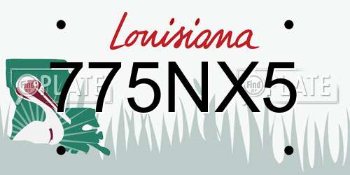 775NX5 Louisiana License Plate